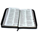 Biblia RVR 1960 Letra Grande Tamaño Manual Símil Piel Jean Cinturón Negro con Índice con Cierre