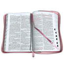 Biblia para Mujer con Cierre Letra Grande 12 puntos Concordancia Amplia Reina Valera 1960 rosada con indice