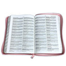 Biblia para Mujer con Cierre Letra Grande 12 puntos Concordancia Amplia Reina Valera 1960 rosada con indice