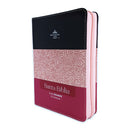 Biblia para mujer  Reina Valera 1960 tamaño portátil Letra Grande 11 puntos tres colores negro/rosa