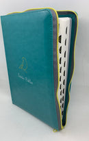 Bíblia ntv  letra grande ultrafina sentipiel turquesa  cierre con índice