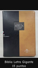 Biblia RVR 1960 Letra Gigante 15 puntos  Símil Piel Negro Turquesa con Índice cierre