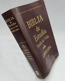 Biblia de Estudio pastoral  senda de vida  rv 1960 Ampliada piel imitacion Marron Indice