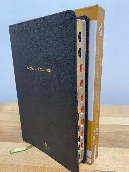 BIBLIA DEL MINISTRO  Reina Valera 1960 con índice piel sintética negro