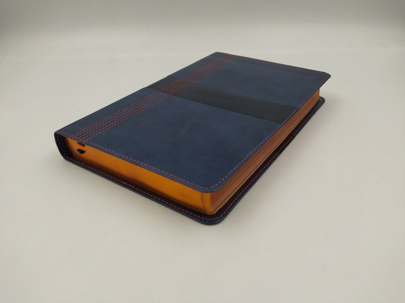 NBLA, Santa Biblia, Ultrafina, Letra grande, Leathersoft, Azul, Palabras de Jesús en rojo
