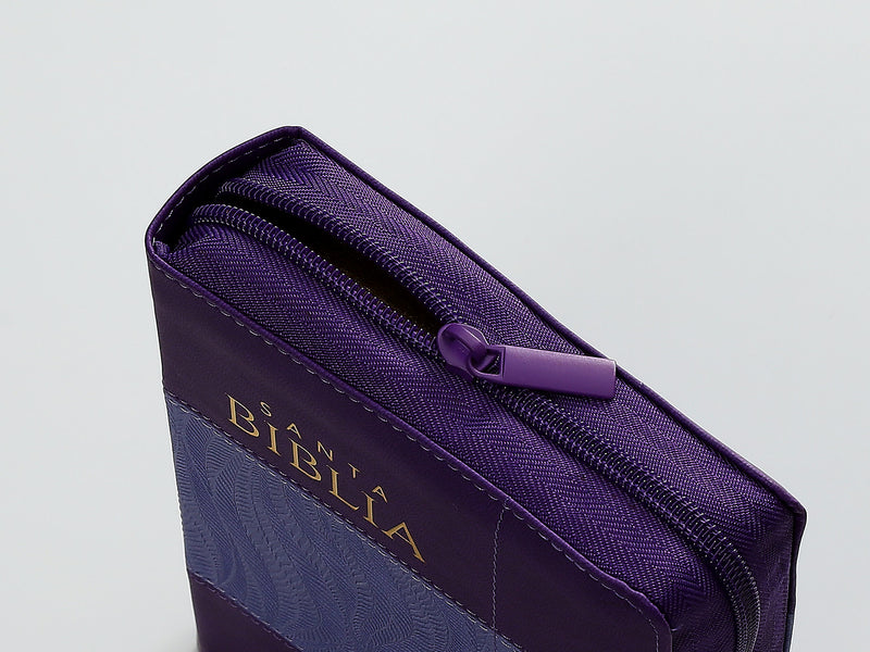 Biblia con Cierre Portátil 12 puntos RV1960, imit piel lila con índice