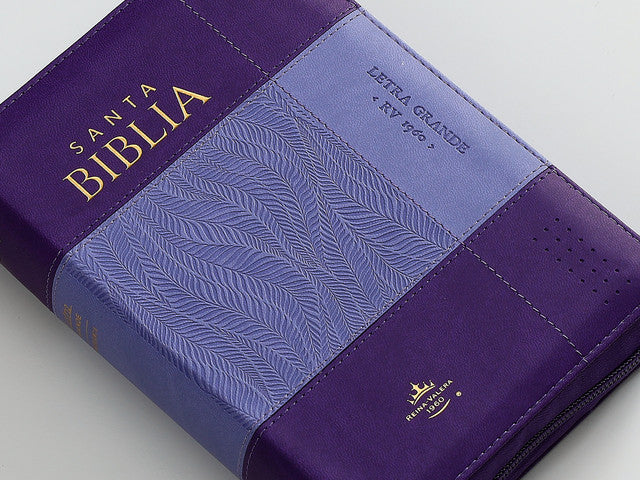 Biblia con Cierre Portátil 12 puntos RV1960, imit piel lila con índice