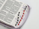 Biblia con Cierre Portátil 12 puntos RV1960, imit piel flores lila con índice y canto floral