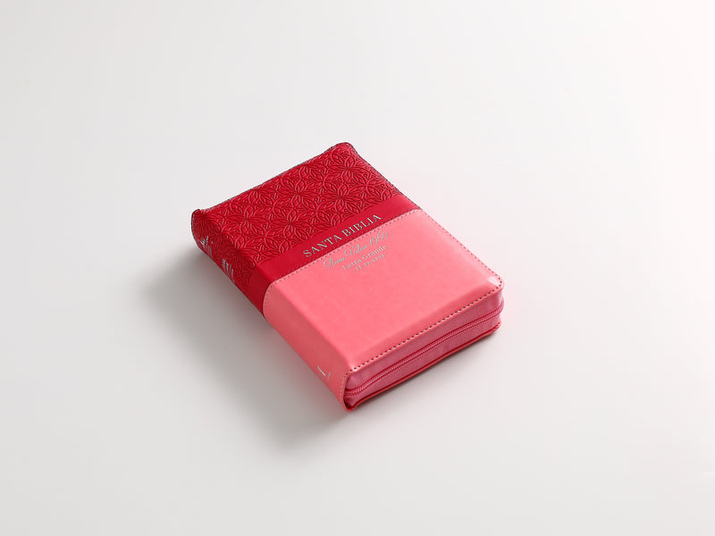 Biblia mujer Tamano mediana Letra Grande 11 Pts Rv1960 Indice biofloral rosa