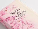 Biblia RVR 1960 Letra Grande 12.5 puntos Tamaño Manual Tapa Flex Flores Rosas