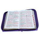 Biblia con Cierre Portátil 12 puntos RV1960, imit piel lila con índice