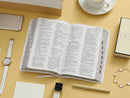 Biblia de Boda Letra Grande con Caja de Regalo RV1960, imit. piel blanco acentos plateados con índice