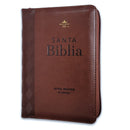 Biblia con Cierre Portátil Letra Grande 12 puntos RV1960 imit piel café geométr