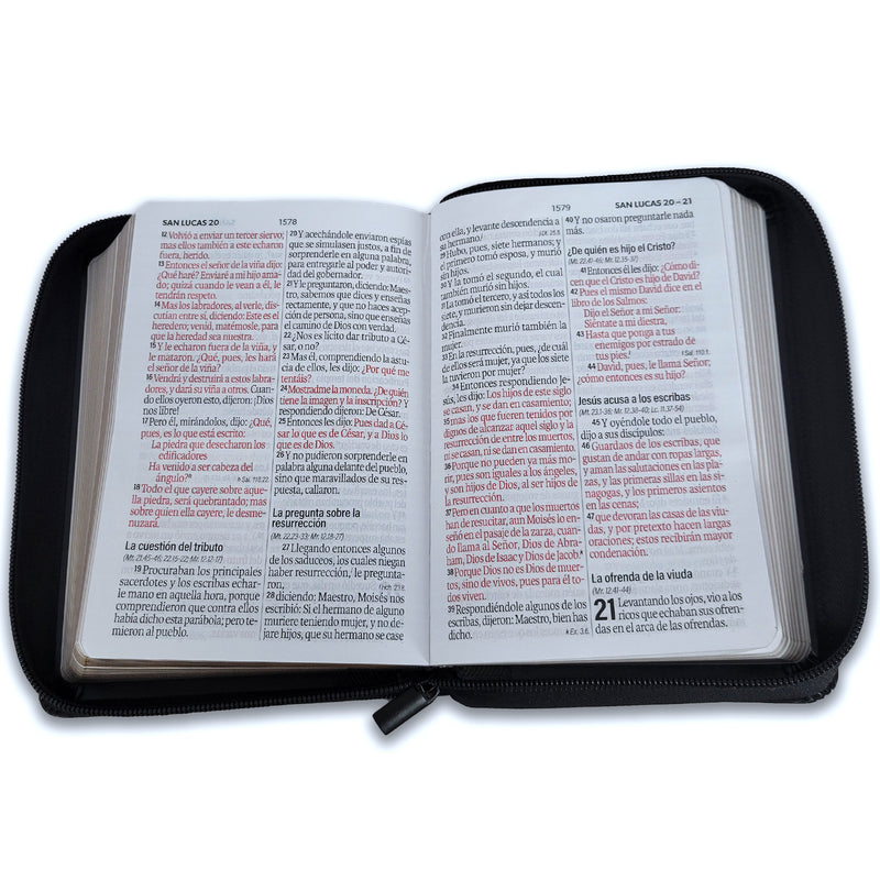 Biblia con Cierre Portátil 12 puntos RV1960, imit piel negro geométrico