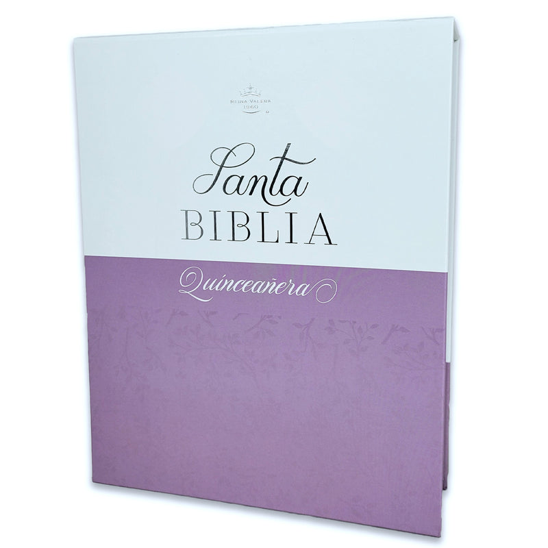 Biblia Quinceañera con Caja de Regalo RV1960 imit piel lila con indice