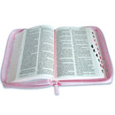 Biblia con Cierre Compacta 10 puntos RV1960 imit piel rosa mariposas floral con índice y canto floral