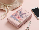 Biblia con Cierre Portátil Letra Grande 12 puntos RV1960, imit piel flores rosa con índice y canto floral
