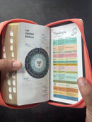 Biblia Chequera Letra 8.5 puntos RV1960 imit piel coral y beige con indice