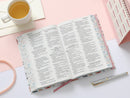 Biblia Letra Grande 12 puntos para Mujer RV1960, tapa dura primavera blanca con elástico