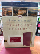 Biblia de Estudio Trasfondo Cultural, RVR Leathersoft, letra Rojo Vino,CON INDICE