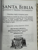 Biblia letra gigante  14 puntos purificada Valera 1602 piel imitación café índice concordia