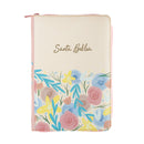 Biblia RV 1960 letra grande 12 puntos  Imitacion Piel, Tamaño Manual, Con Cierre e Indice,  Crema