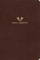 Biblia del ministro,  RVR 1960  edición ampliada, caoba piel fabricada letra grande