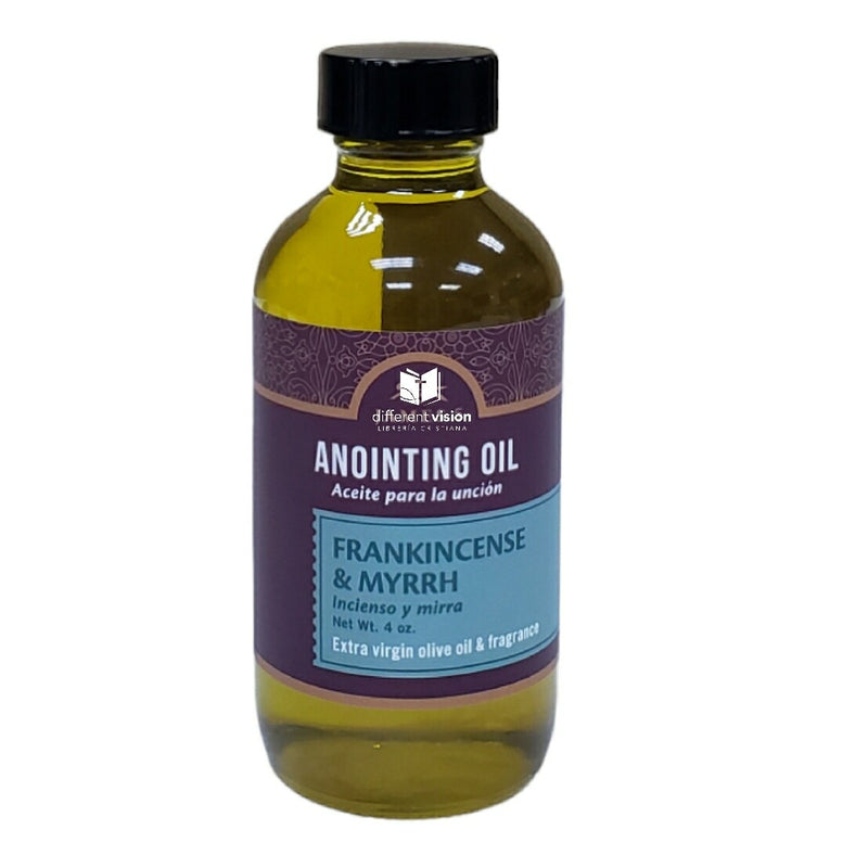 Aceite para la Unción, Incienso y Mirra (Frankincense and Myrrh) frasco de vidrio de 4 onzas para rellenar