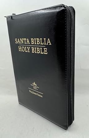 Biblia Bilingue Tamaño Personal RVR1960 Negro/ Black Bilingual Bible King James SIMIL PIEL INDICE