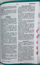 Bíblia letra grande 12 puntos mariposa reina Valera 1960 turquesa floral cierre INDICE