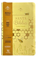 Biblia Letra Grande Reina-Valera 11. PUNTOS  1960 Imitación Piel De Lujo Amarillo Abejas