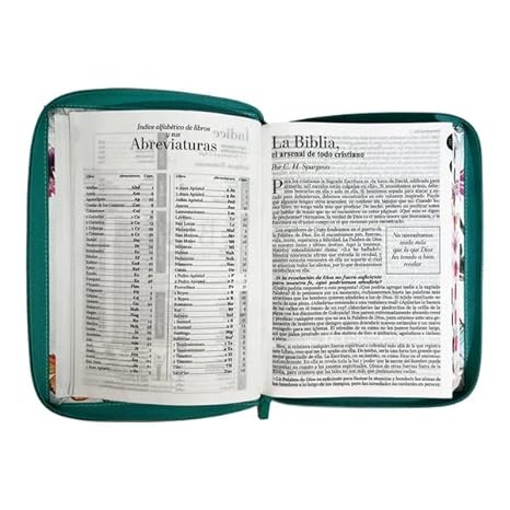 Biblia RVR 1960 Letra Gigante 15 puntos  Símil Piel Negro Turquesa con Índice cierre