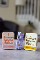 Barajas bíblicas preguntas y repuestas de la biblia bilingüe paquete de 8 tomos caja de metal