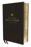 Biblia de estudio Matthew Henry RVR y legado cristiano, Leathersoft, Negro, imtacion piel fabricada