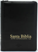 Biblia COMPACTA Letra Grande 9 PUNTOS  zipper RVR 1960 | Imitacion Piel Negro Con IndiCE