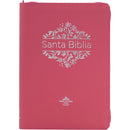 Biblia con Cierre Letra Grande RV1960, imit piel fucsia CON CORDANCIA