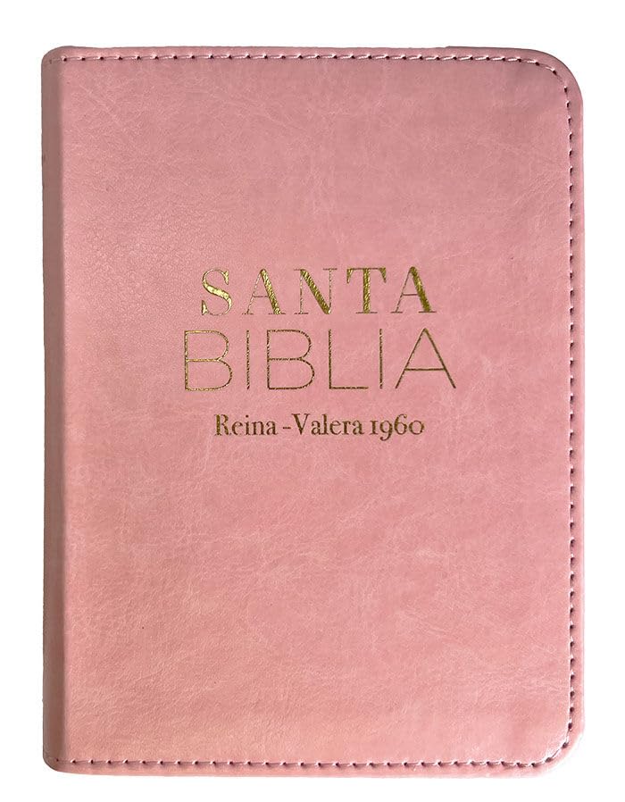 Bíblia para mujer tamaño bolsillo riena Valera 1960 piel imitacion  clasica rosa 8.5