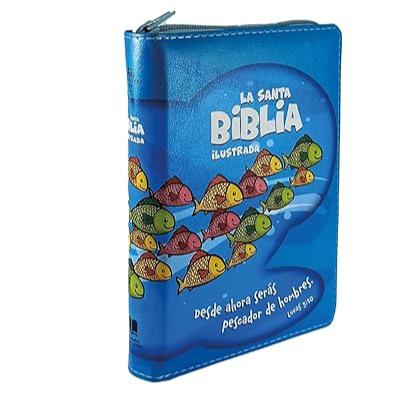 Biblia Para Niños RVR.1960 FUENTE DE BENDCIONES  Con Ilustraciones Azul Indice