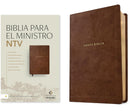 Biblia para el ministro NTV, letra grande con Filament (SentiPiel, Café, Letra Roja)