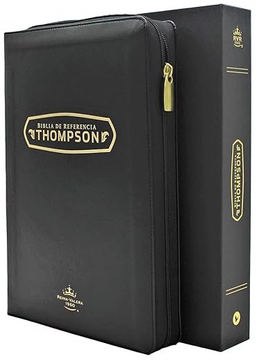 Bíblia de referencia Thompson Reina Valera 1960 con cierre negro  índice