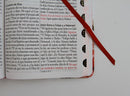 Biblia Reina Valera Revisada 1960 letra súper gigante, tapa dura con tela y flores rosada, cantos pintados e índice