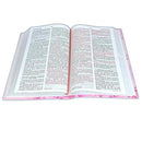 Biblia RVR 1960 Letra Grande 12.5 puntos Tamaño Manual Tapa Flex Flores Rosas