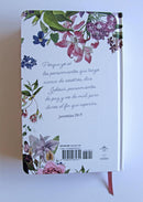 Biblia RVR 1960 letra gigante, para mujer  tamaño manual, tapa dura, corona de flores con índice