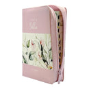 Biblia Reina Valera 1960 tamaño portátil Letra Grande 11 puntos Imitación Piel Boho rosa. Con cierre e índice. Canto pintado. Colección Maravillas