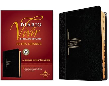 Bíblia de estudio diario vivir letra grande 11 puntos riena Valera 1960 con indice negro
