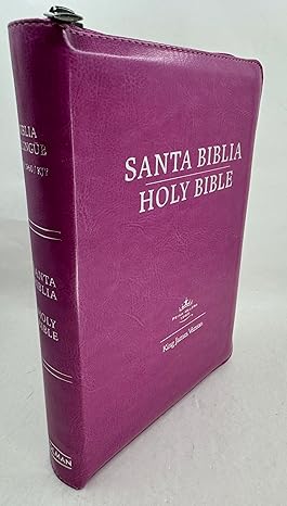 Bíblia bilingüe bilingual bible kjv para jovencitas reina Valera 1960 rosa cierre índice tamaño personal