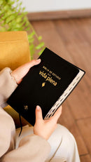 Biblia de estudio vida plena Letra 11 puntos rv1960 piel fabricada negro índice