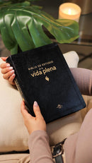 Biblia de Estudio de la Vida Plena RV1960, piel fabricada , negro   Comfort Print