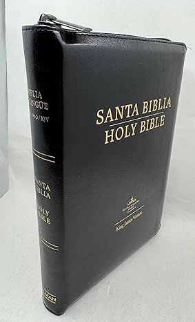 Biblia Bilingue Tamaño Personal RVR1960 Negro/ Black Bilingual Bible King James SIMIL PIEL INDICE