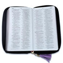 Biblia Chequera Letra 8.5 puntos RV1960 imit piel lila y negro